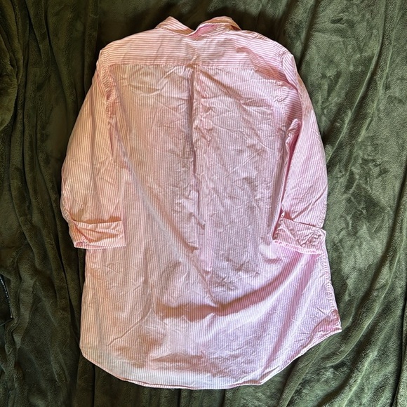 Pink Striped Women's Sleep Shirt Size L - Picture 7 of 10